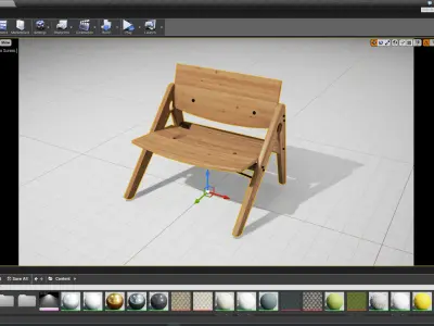 We Do Wood Komplett Lounge Chair UE4 Low-poly 3D model