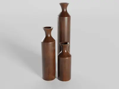 Wooden Decor Vase 3D model