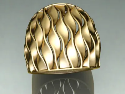 twisted surface flat 3D print model