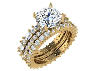 Round Cut Diamond Luxury Ring 4335 3D print model