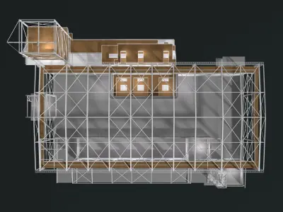 Industrial factory building in structure 25i27 3D model