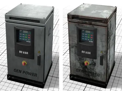 Electric Power Generator Low-poly 3D model