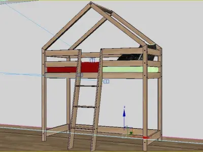 children cabin bed 6 3D model