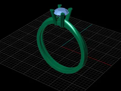 STL 3DM Print Ready Women Diamond Ring Lightweight Printable  3D print model 89
