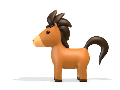 Cartoon Horse Low-poly 3D model
