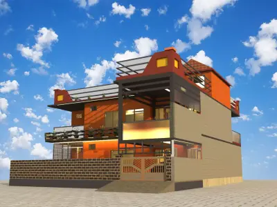 3d house plan for sale  Low-poly 3D model