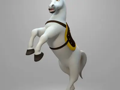 Stylized Horse Rigged 3D model