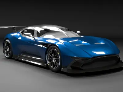 Aston Martin Vulcan 3D Model with Interior Low-poly 3D model