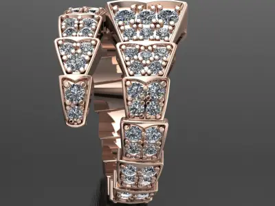 BVLGARI snake diamonds ring 3D print model