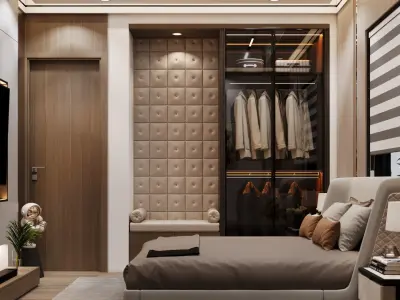 Modern Luxury Master Bedroom Interior  High-End 3D Visualization 3D model