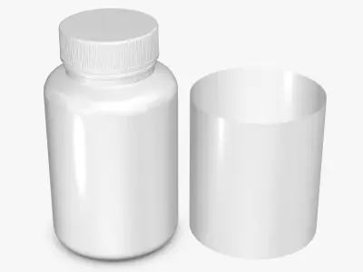 White Medicine Bottle 3D model