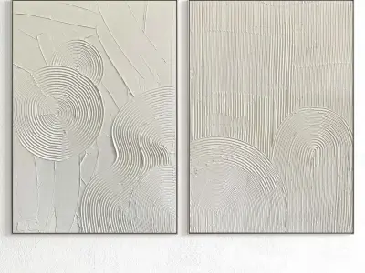 Plaster Two Photo Frame 201 Low-poly 3D model