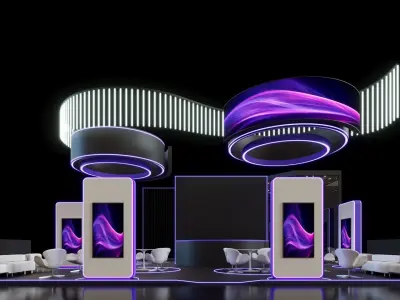 Exhibition Stand - 12m x 09m 3D model - 108m 3D model  3D model