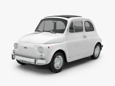 Fiat 500 1965-75 Italian Classic Car 3 Variants 3D model