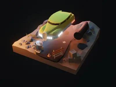 Cartoon HoverCar 3D model