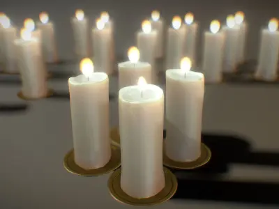 Advent Candles Low-poly 3D model