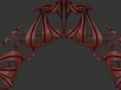 Art Nouveau circle frame 4 3D print model