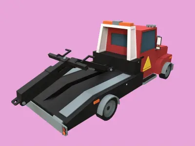 Lowpoly Tow Truck Low-poly 3D model