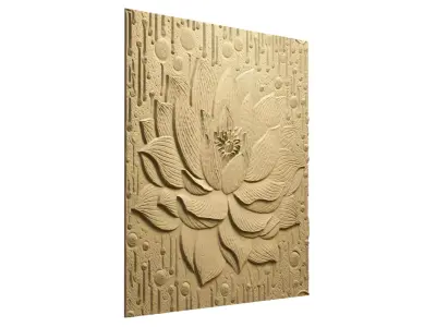 Modern Relief Wall Mural Decor CNC 3D Print 08 3D model