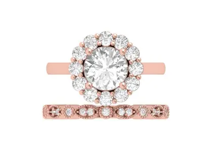 Solitaire-Ring-Bridal-Set 3D print model