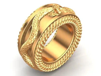Snake Spinner Ring                     3D print model