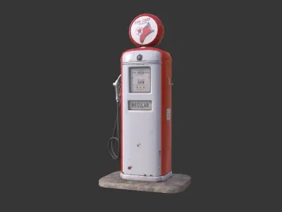 Retro Gas Pump Low-poly 3D model