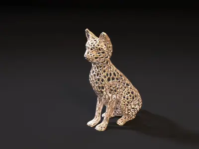 Cat Voronoi 3D print model