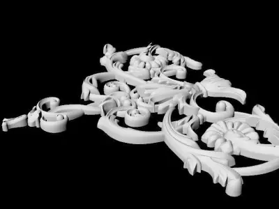 Central decor ornament for furniture 3D model 327