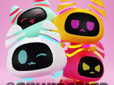 Robo Hoverkitty      VRCHAT AND CVR READY      SylviaCrisp Low-poly 3D model