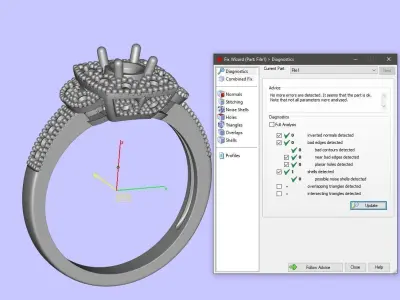 Vintage luxury engagement ring 3D print model purchase