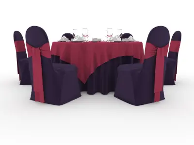 Banquet Table and Chair 71 3D model