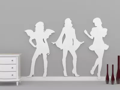 Wall Decoration 1-4 GROUP Low-poly 3D model