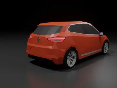 Renault Clio 2020 low poly 3D model Low-poly 3D model