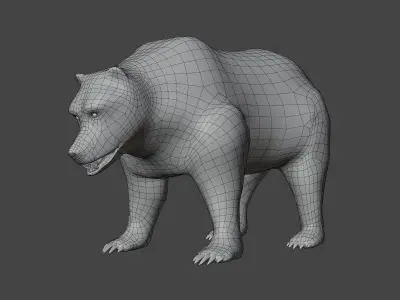 Grizzly Bear Low-poly 3D model 2