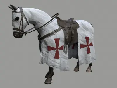 Crusader Horse Low-poly 3D model