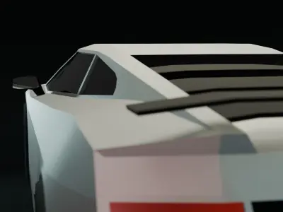 Low Poly Gameready sport car Low-poly 3D model