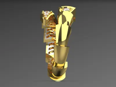 snake woman ring rr0053 3D print model