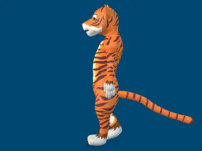 Toon Tiger with Animation 3D model