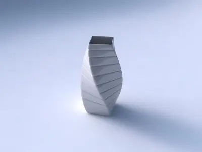 Vase twisted quadratic with smooth horizontal dents 3D print model