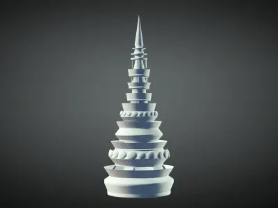 Fashion Headgear - Thailand Crown Low-poly 3D model