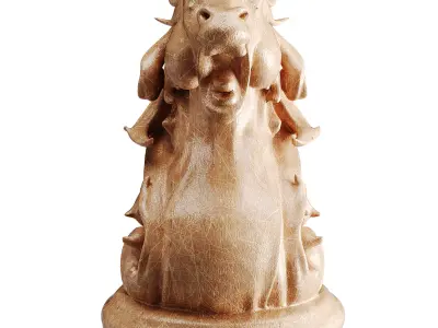 Horse statue Low-poly 3D model 7