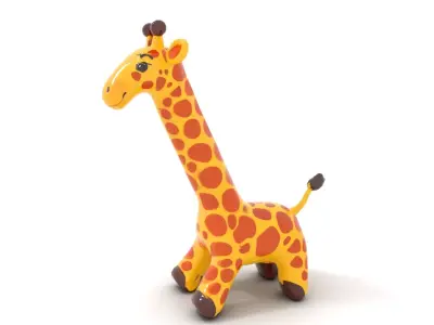 Inflatable Giraffe Toy Model Pack Low-poly 3D model