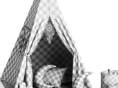 Childs Teepee Set Bubbles 3D model