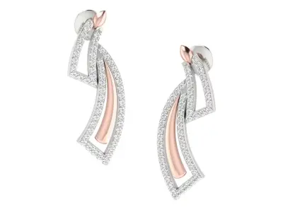 Women Drop Earrings 3dm STL OBJ FBX Renders Details 3D print model 18