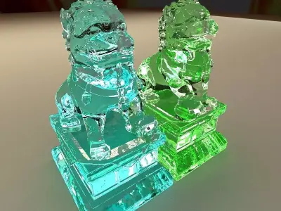 Chinese lion statue 3D model