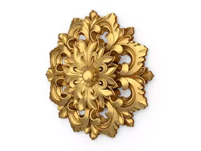 Classic circular carved decor onlay stl 02 3D print model