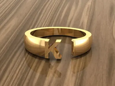 Alphabet Ring K 3D print model purchase