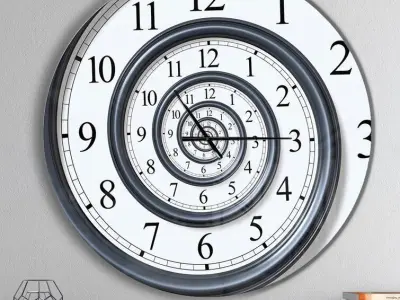 Time Sprial Analog Wall Clock Free 3D model