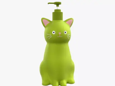 Cat Liquid Soap Dispenser Leaf Green Version 3D model