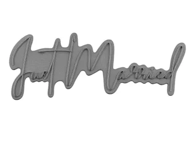 Just Married Neon Sign 3D model